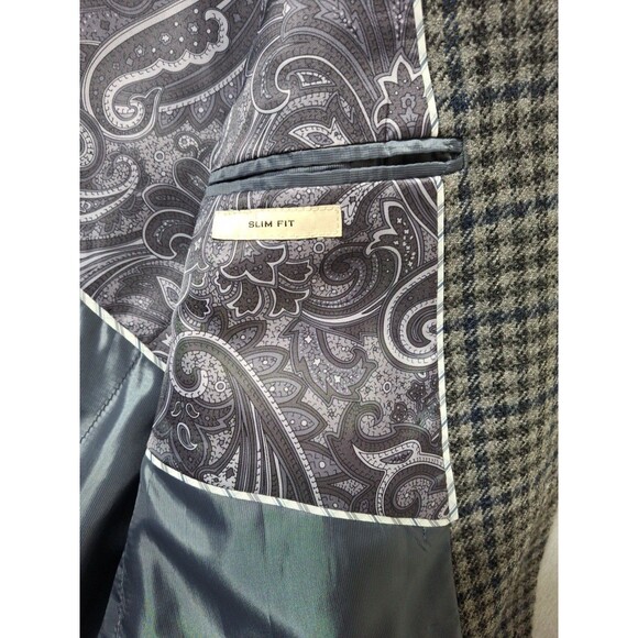 Joseph Abboud Mens Blazer Sport Coat Casual Jacket Size 40L Slim Wool Glen Check - Picture 13 of 16